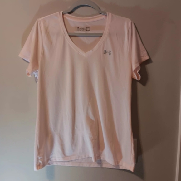 Under Armour Light Pink V-Neck Active Tee - Picture 9 of 12